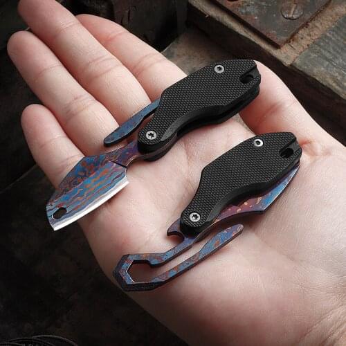 Outdoor Knives Mini Military Knife G10 Handle Keychain Portable Knife Sharp Fruit Knife Bottle Opener