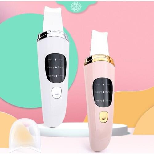 Ultrasonic Ion Skin Scrubber Cleanser Facial Acne Blackhead Pore Cleaner Peeling Shovel Peeling Shovel Massage Face Skin Care