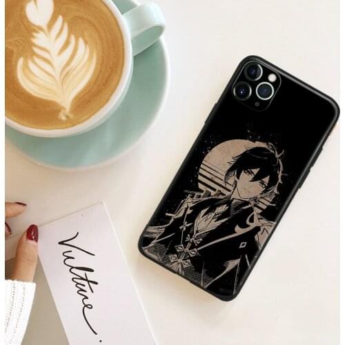 Genshin Impact Vintage Zhongli silicone Phone Case FOR iPhone Se 6 6s 7 8 Plus X Xr Xs 11 12 Mini Pro Max Glass Cover Shell