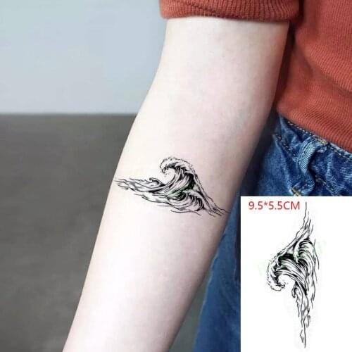 Waterproof Temporary Tattoo Sticker Sea wave spray seaside refreshing The body art Flash Tatoo Fake Tatto for Woman Men