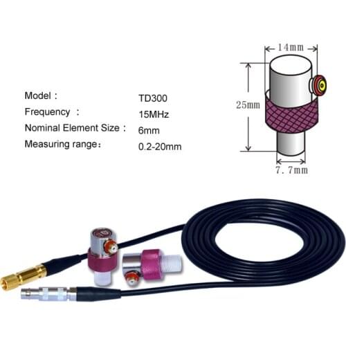 High frequency 15MHz transducer ultrasonic thickness gauge probe