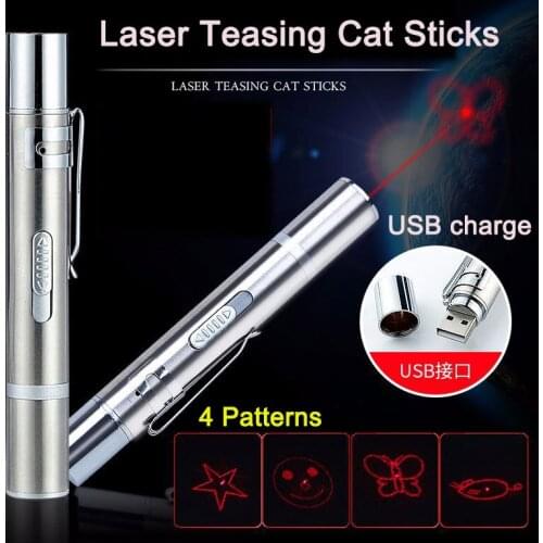 Laser funny cat stick infrared laser cat toy with USB charging