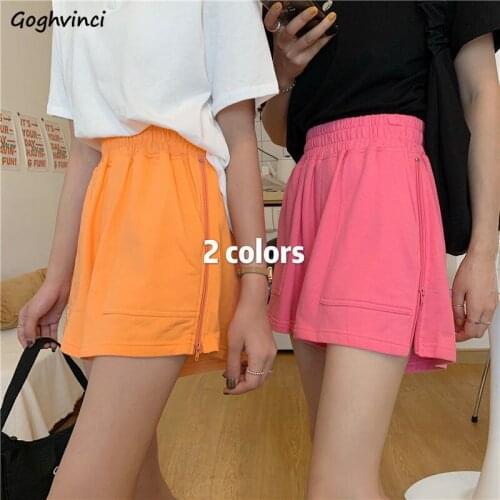 Summer Women Shorts Casual Elastic Waist Plus Size 4XL Side Zipper Design Chic Trendy Baggy Fashion Streetwear Clothing Loose