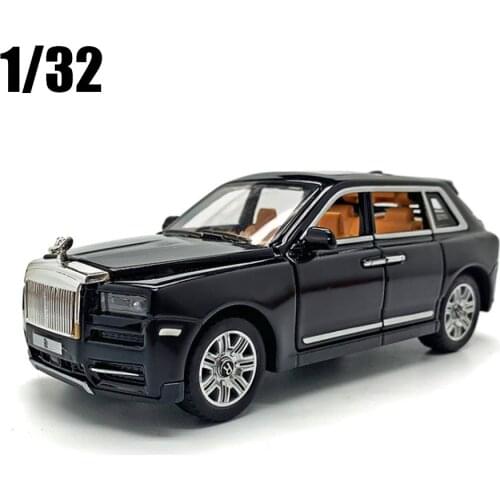 1/32 Alloy Car Model Rolls Royce Cullinan Diecast Metal Model Sound Light Pull Back SUV 7 Doors Opened Toys For Kids
