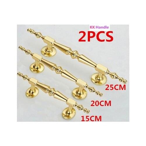 2 pcs European Gold Solid Wooden Door Sliding Door Wardrobe Door Handle Cabinet Drawer Handle Knobs Hardware Design