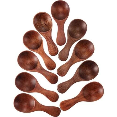 20Pcs Mini Wooden Spoon Kitchen Seasoning Spoon Xylose Tea Coffee Spoon Short Seasoning Spoon Tableware Cooking Tools