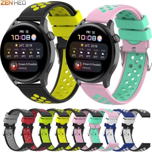 22mm Sports Silicone Strap For Huawei Watch 3 Pro Smart Watch Band Replacement Watchband for Huawei Watch GT2 Pro