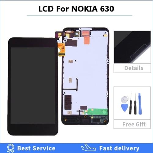4.5" IPS LCD For Nokia Lumia 630 635 LCD Display Touch Screen For NOKIA Screen Lumia 630 Display Lumia 635 Replacement + frame
