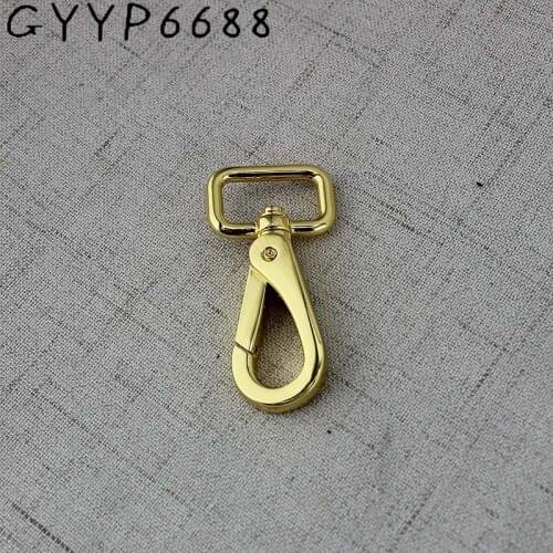 4pcs 16mm 19mm High quality Deep gold webbing trigger snap hooks hard carabines swivel clasp lobster claws Bag Parts Accessories