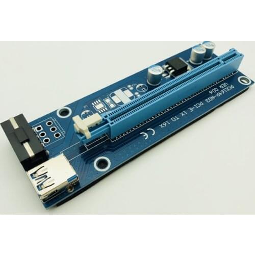 50PCS Riser VER006 PCIe PCI-E 1X to 16X Riser Card 15Pin SATA to 4Pin IDE Power Cable USB3.0 Cable for BTC Antminer Miner Mining