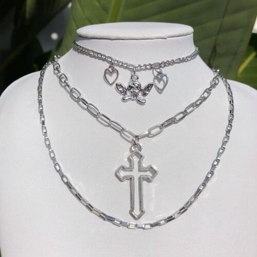 Europe and the United States Cross-Border Ornament Hip-Hop Cross Chain Necklace Personality