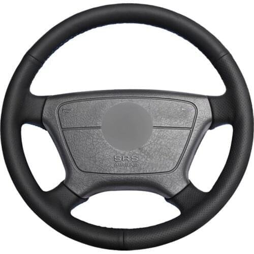 Car Steering Wheel Cover Non-slip Black Genuine Leather For Mercedes Benz E-Class W210 E 200 240 280 320 1995-2002 W140 S320 350