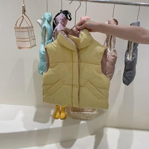 Childrens Down Vest Girls Sleeveless Jacket 2021 New Winter Waistcoats Boys Autumn Outerwear Vest Kids Fashion Warm Clothes