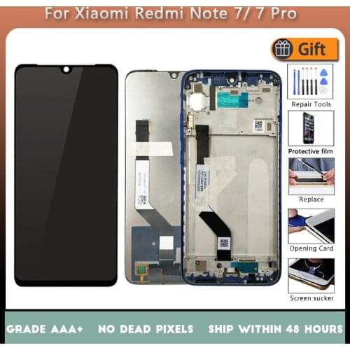 For XIAOMI Redmi Note 7 Pro Redmi Note 7 Original LCD screen assembly with front case Black blue red