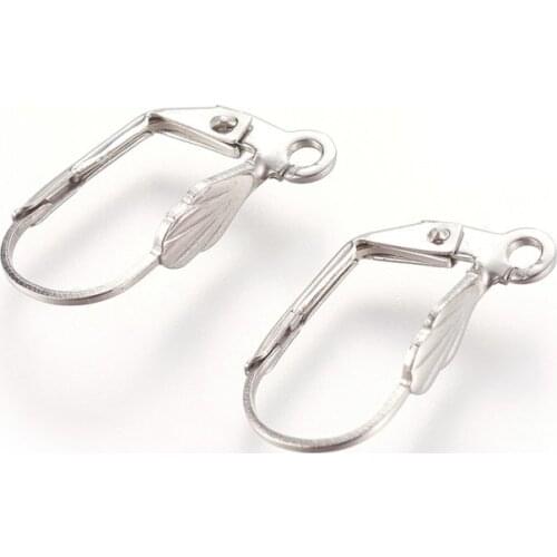 200pcs 304 Stainless Steel Leverback Earring Findings for Jewelry Making DIY Earring Findings 18.5x10mm Pin: 0.7mm Hole: 2mm