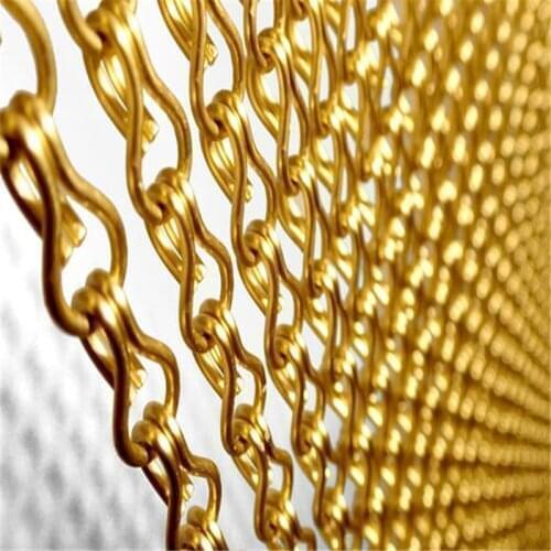 Customized Colorful size Hanging Aluminum Chain Fly Screen/ Decorative Metal Chain Curtain