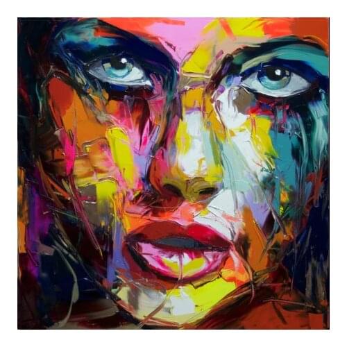 Canvas Painting Francoise Nielly100% Hand Painted Face Oil Painting Wall Art Wall Pictures For Living Room Home Decoration