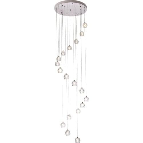 Cascade Pendant Lighting on The Stairs Warehouse Light Spiral Lamp for Staircases Glass Ball Hanging Lights Pendant Lamps LED