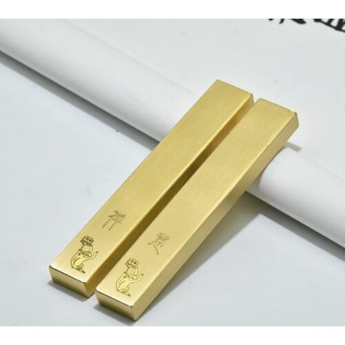 Creative Metal Paper weight Small Brass Paperweights Student Brush Pen Calligraphy Practice Paper Pressing Prop Paperweight
