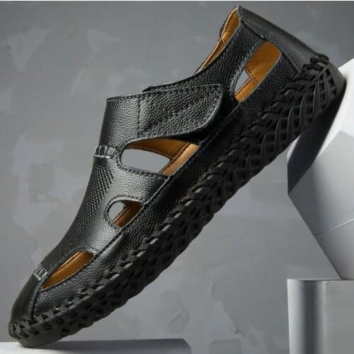 Genuine Leather Men Beach Sandals Outdoor Casual Sneakers Comfortable Summer Slippers