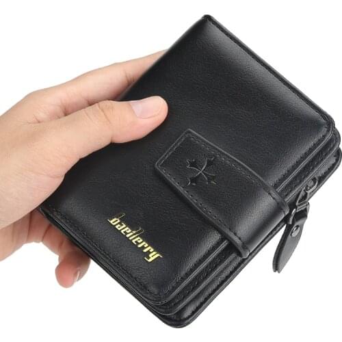 2021 New Men Wallets Zipper Card Holder High Quality Male Purse New PU Leather Coin Holder Men Wallets Carteria