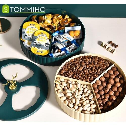 STOMMIHO Table Storage Box Candy Container Elk Fruit Plate Dividing Fruit Plate Candy Box Kitchen Organizer Pastry Nuts Dish