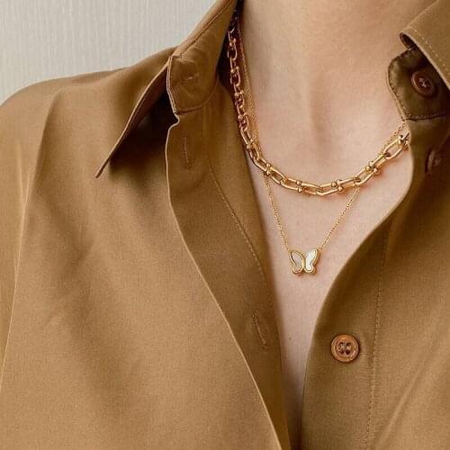 2021 New Simple Womens Stainless Steel Necklace Chain Thick Necklace For Punk Choker Necklace Gold Never Fade Wedding Gift