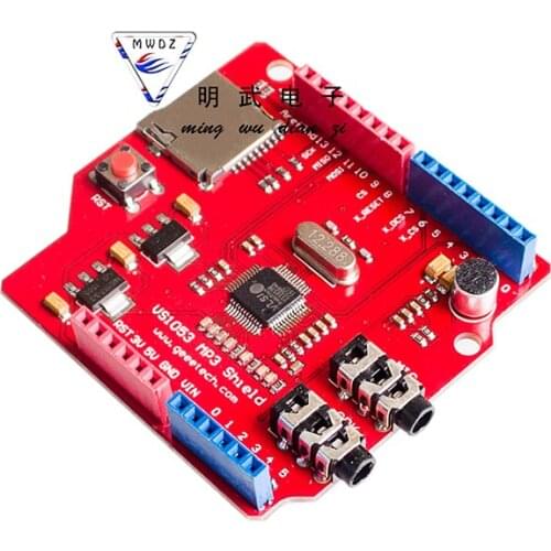 NEW VS1053 VS1053B MP3 Player shield board Module with TF card slot For Arduino UNO R3 Stereo Audio Record Decode Development