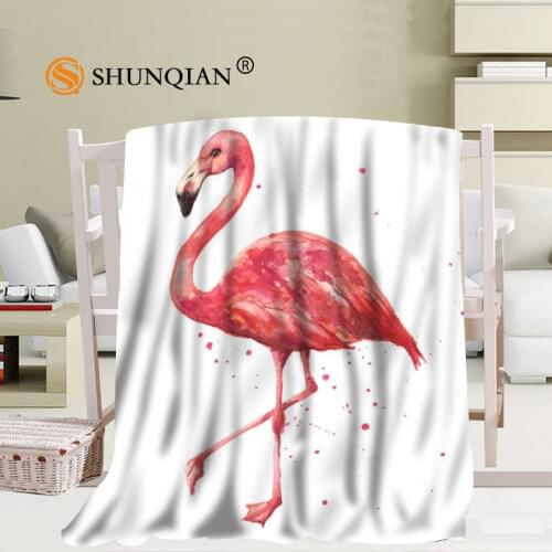 Custom Flamingo Blanket Home TV Casual Relax for Travel Family Soft Fluffy Warm Blanket more size