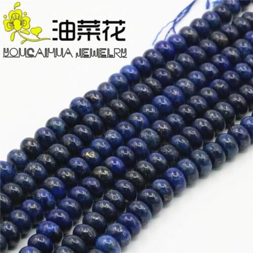 Wholesale New product 5X8MM Genuine Lapis Lazuli Wafer Loose Beads Natural Stone Accessory Parts Mothers Day gifts 15"