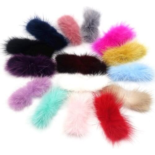 30×70mm Fox Pompom Colorful Bow Tie Soft Fur PomPoms Child Gift DIY Handicrafts Ornaments Clothing Shoes Accessories 5pcs