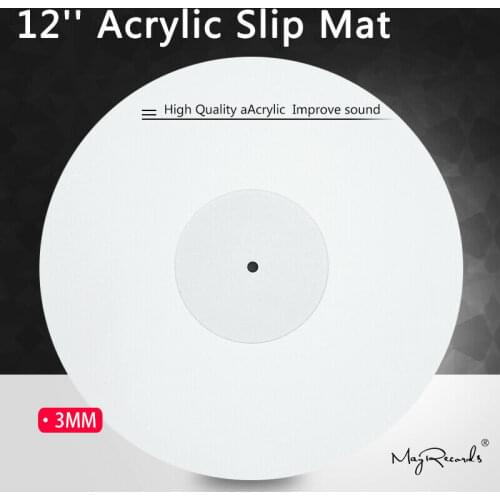 12'' Acrylic Slip Mat for Phonograph Turntable Vinyl 3MM LP Mat Improve Anti-static LP Mat Improve sound quality sound quality