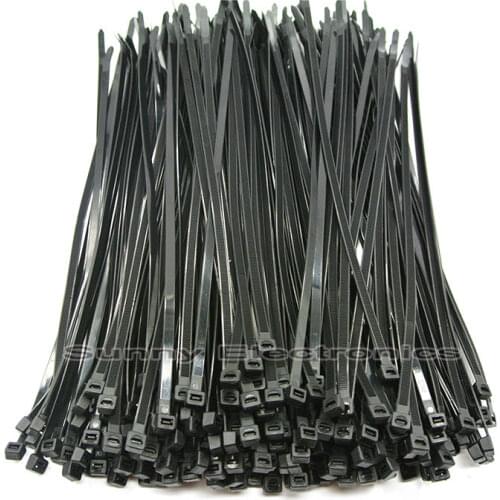 8" inch 200mm X 3mm Cable Wire Zip Ties Black Self Locking Nylon Cable tie