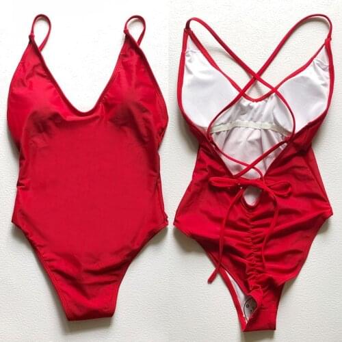 Sexy Padded Pure One Piece Swimsuit Women Sexy Bodysuit 2021 New bikinis 2021 mujer monokini Summer Bathing Suit maillot de bain