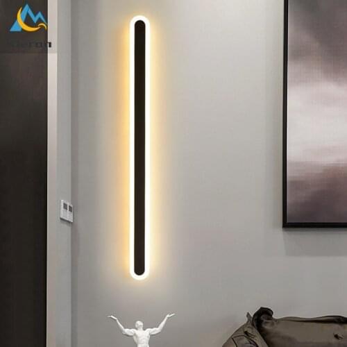 Modern Minimalist Strip LED Walllamps Bedroom Bedside Lamp Living Room TV Wall Light Aisle Creative Luxury Wall Decor Walllight