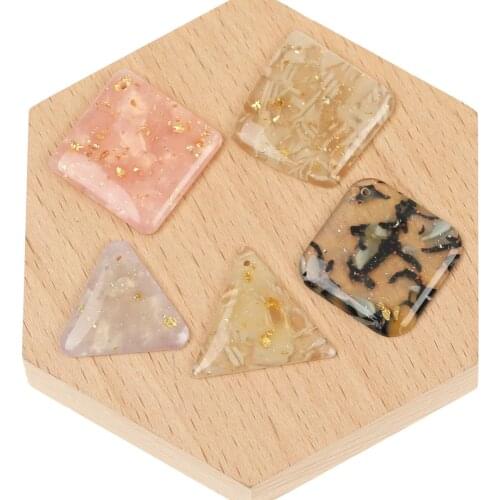 WHSOK 50Pcs Jewelry Accessories/Acetic Pendants/Marble Effect/DIY Charms/Hand Made/Geometry Shapes/Jewelry Findings & Components