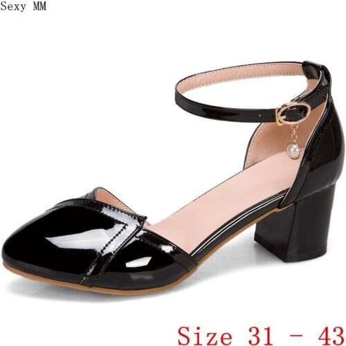 Pumps Women Oxfords Career D'Orsay Shoes Med High Heels Woman Med High Heel Shoes Small Plus Size 31 32 33 - 40 41 42 43