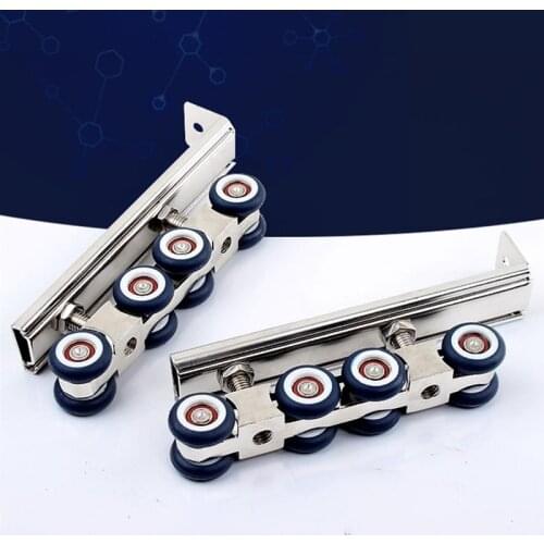 2pcs/set Sliding Door Roller 4/8 Wheels Home Room Wood Door Hanging Wheels Rail Track Pulley