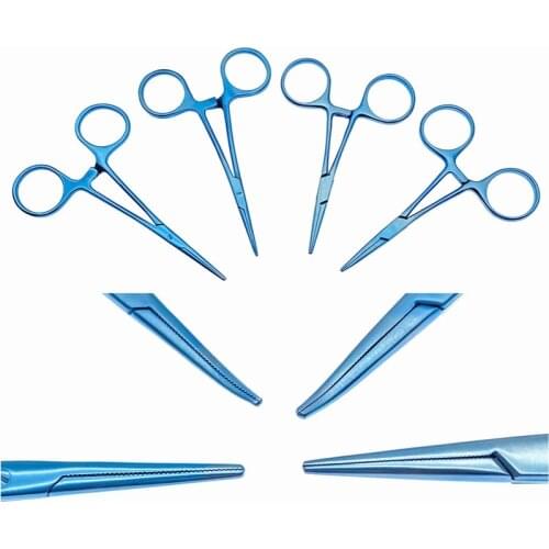 2pcs Titanium Halsted Hemostatic Mosquito Forcep Straight Curved ophthalmic surgical instrument
