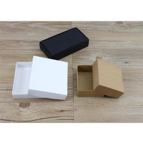 200*169*40mm Black White Kraft paper packing box ,black paper box packaging, white craft cardboard boxes for gift packaging