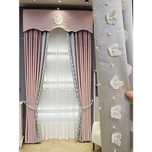 Customized 2021 New High-quality Luxury Modern Stitching Curtain for Bedroom Wedding Room and Girl Room Blackout Curtain