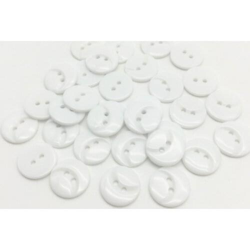 300pcs/lot 15mm White Resin Buttons With 2 Holes Round Sewing Button For Baby Shower Crafts Scrapbooking Garment Accessories