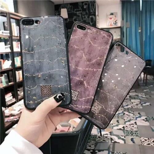 Glitter Phone Case For iPhone X XS Max XR Luxury Gold foil Soft TPU Silicone Cover For coque iPhone 7 8 plus 6 6s Plus Case
