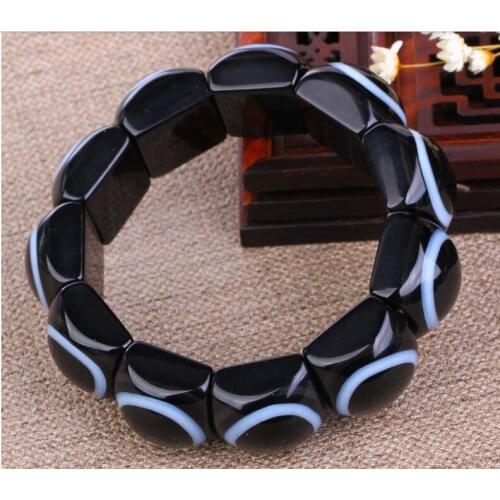 Wonderful Nature Dzi Eyes Bead Bangle chalcedony pupilla bracelet Amulet