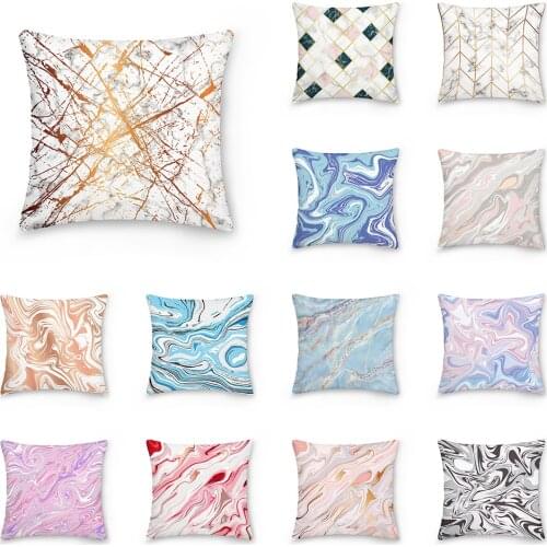 Decorative Cushion Cover Pillow Case Geometric Marble Printed Polyester Throw Pillow Decor for Home Decoration Sofa Pillowcase