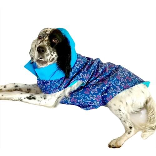Butterfly Dog Raincoat with Hood, Raincoat for Medium and Large Breeds, Dog Fashion, Dog Dress, dog Clothes, Pet Clothes