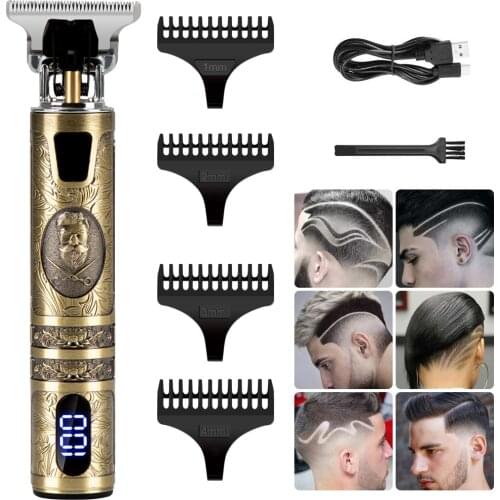 Surker Electric Hair Trimmer Cordless Shaver Beard Trimmer 0mm Sculpture Haircut Machine Trimmer for Pomade Hair clipper