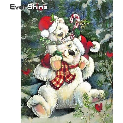 Evershine Diamond Painting Cartoon Bear Rhinestone Picture Diamond Embroidery Full Complete Kit Cross Stitch Diamond Art Sticker