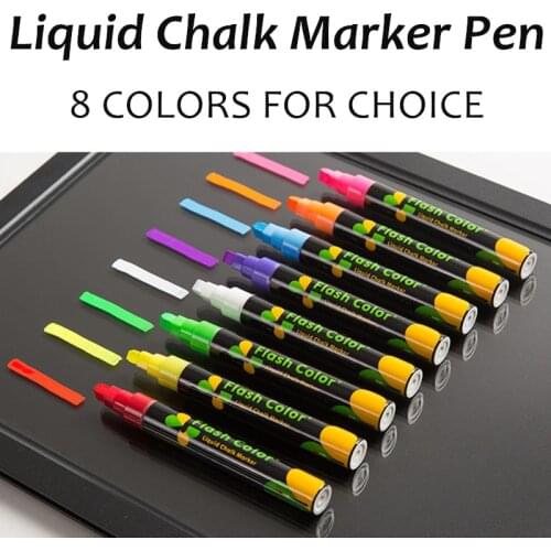 8Colors Multipurpose Home Children Art Supplies Liquid Chalk Erasable Safety Fluorescence Marker Pen Drawing Pen Highlighter