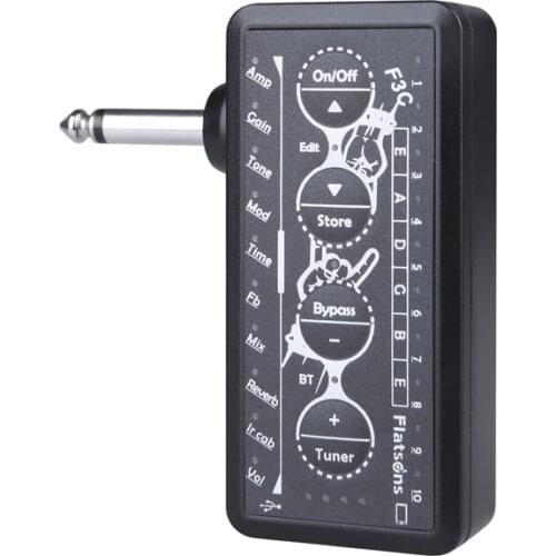 BATESMUSICMulti-Effects Headphone Guitar Amplifiers has 10 factory presets 10 classic PREAMP easy to carry